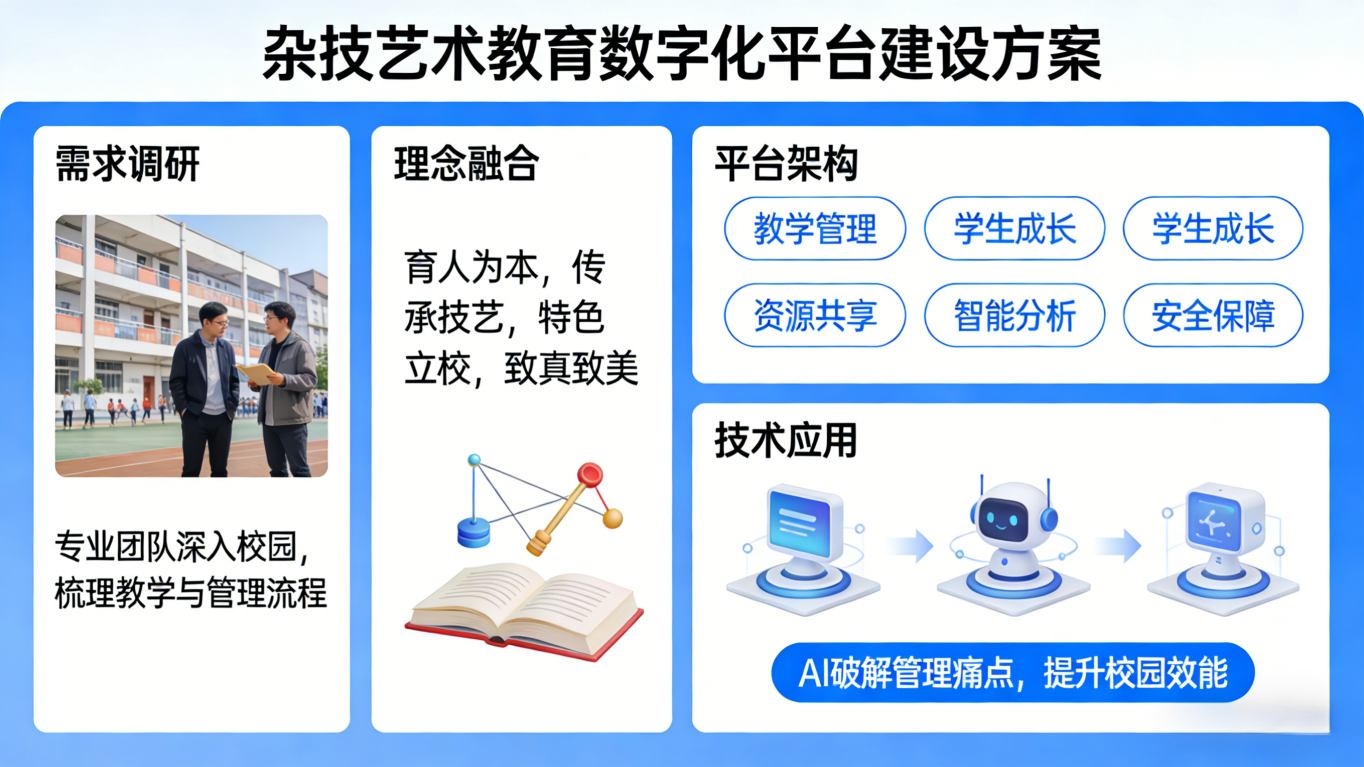 河北吴桥杂技艺术学校数字化平台建设(图2) 河北吴桥杂技艺术学校数字化平台落地:AI 排课 ,全模块管理(图2)