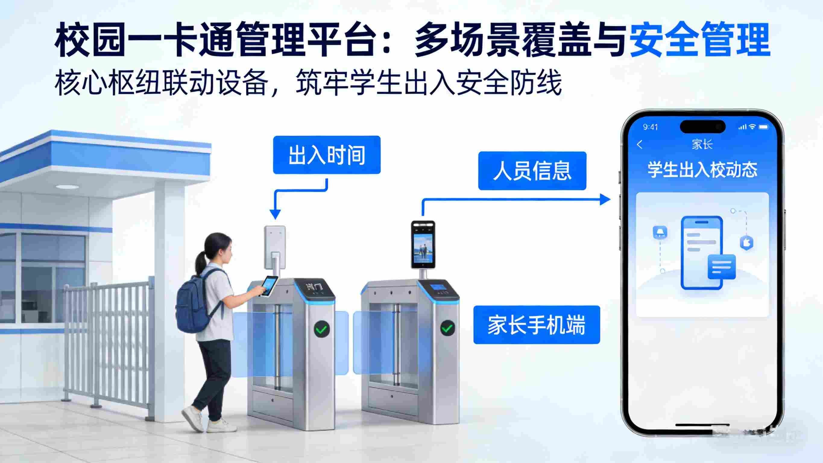 遵义市第十三中学一卡通建设(图2) 贵州省遵义市第十三中学一卡通建设:联动闸机,电子班牌,筑牢校园安全,提升管理效能(图2)