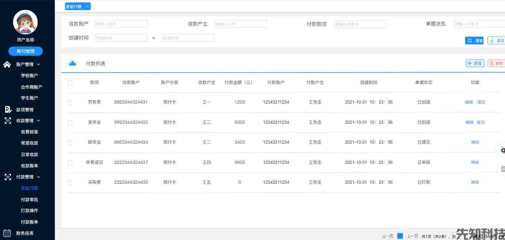 校园财务管理系统(图2) 校园财务管理系统(图2)