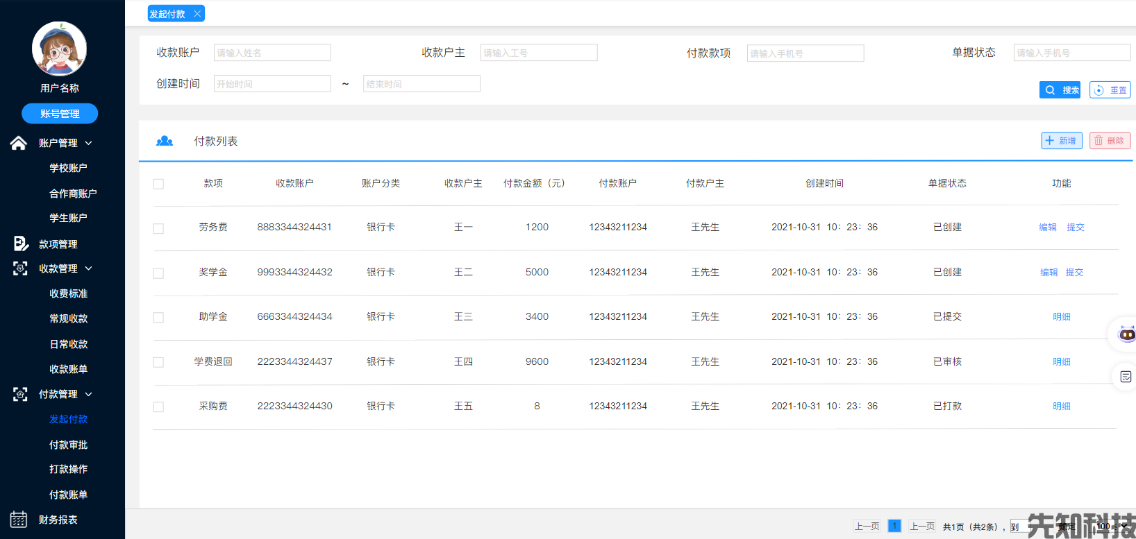 校园财务管理系统(图4) 校园财务管理系统(图4)