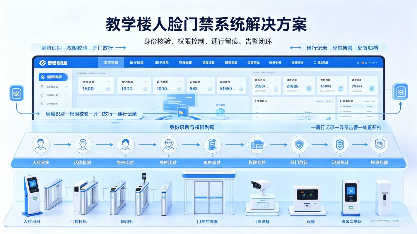 教学楼人脸门禁系统解决方案(图1) 教学楼人脸门禁系统解决方案(图1)