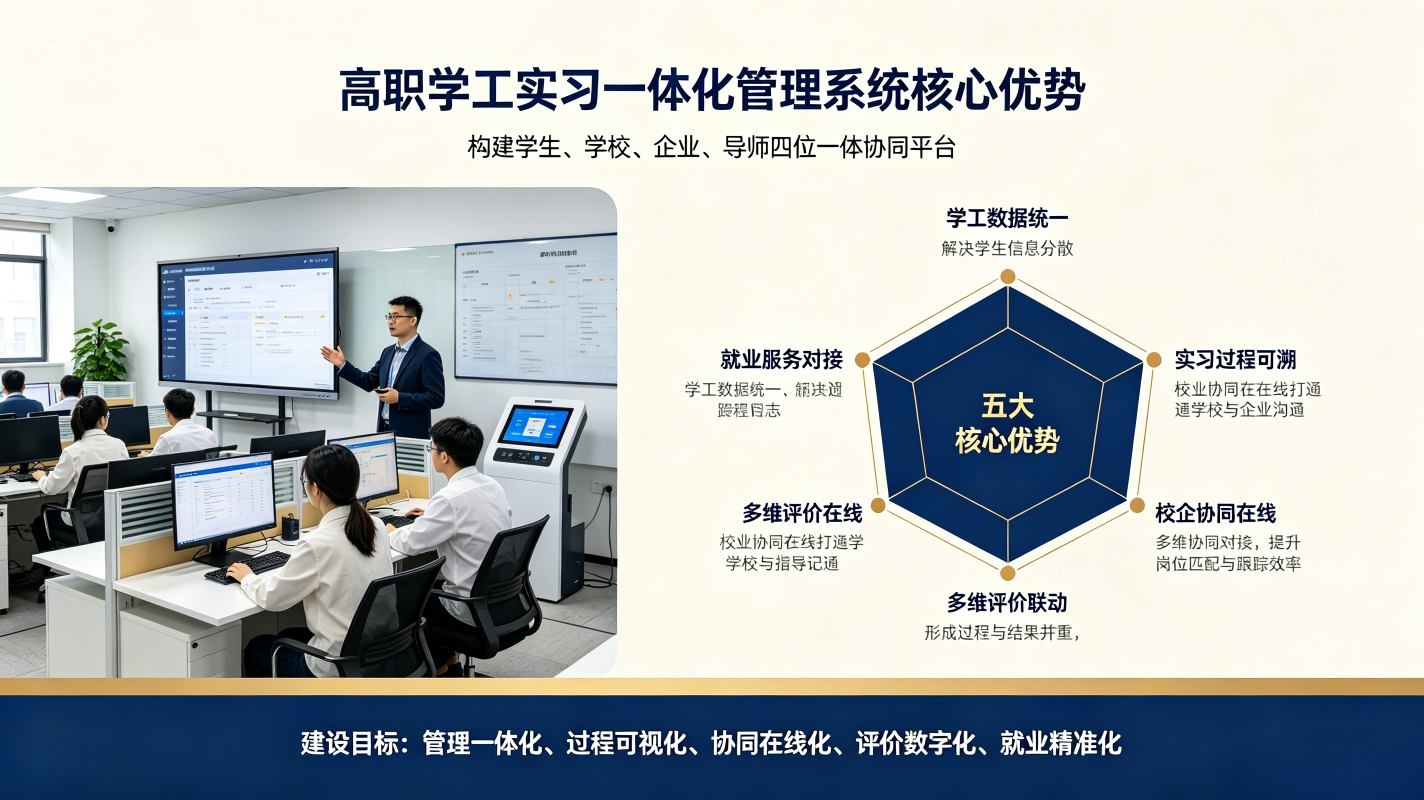 高职学工实习一体化管理系统：校企双师共管数据闭环平台