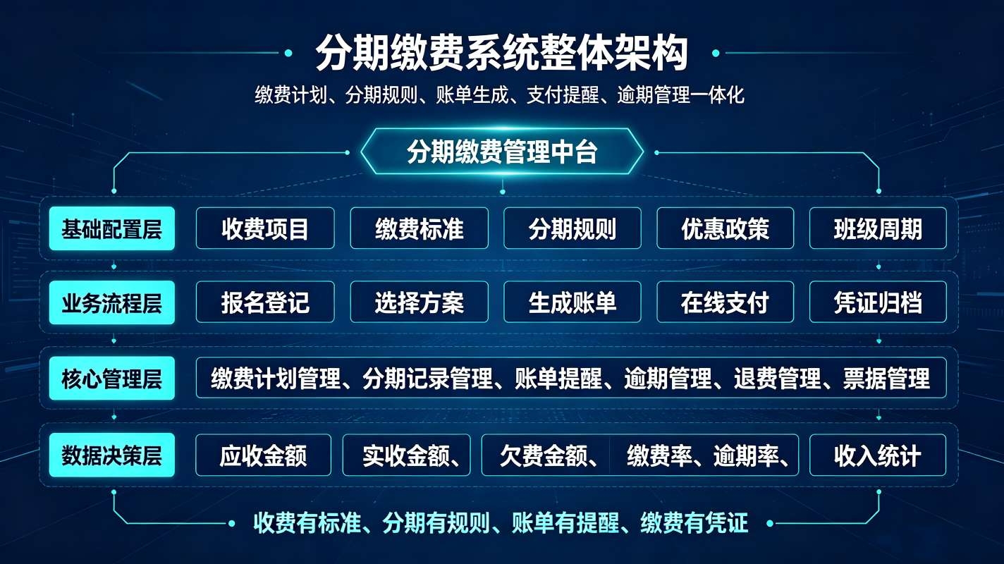 分期缴费系统：分段自动对账、财务合规风控平台