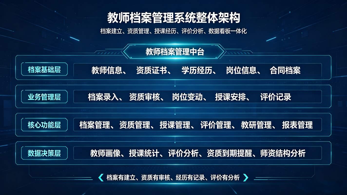 教师档案管理系统:考核成长·人事风控全流程解决方案(图2) 教师档案管理系统:考核成长,人事风控全流程解决方案(图2)