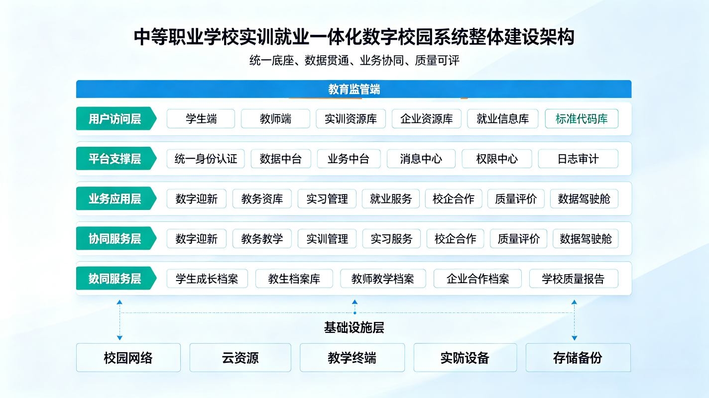 中等职业学校实训就业一体化数字校园解决方案(图2)