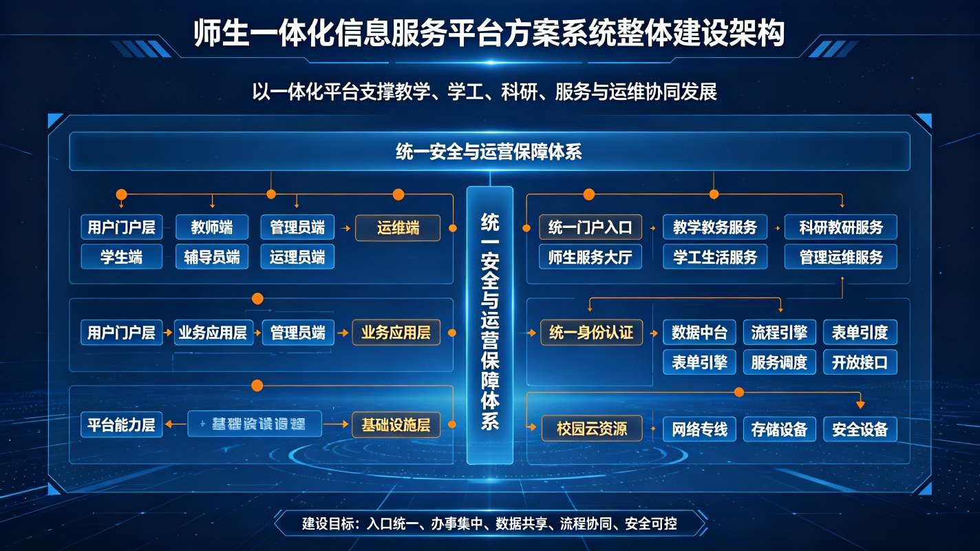师生一体化信息服务平台方案:校园智慧服务数字化解决方案(图2) 师生一体化信息服务平台方案:校园智慧服务数字化解决方案(图2)