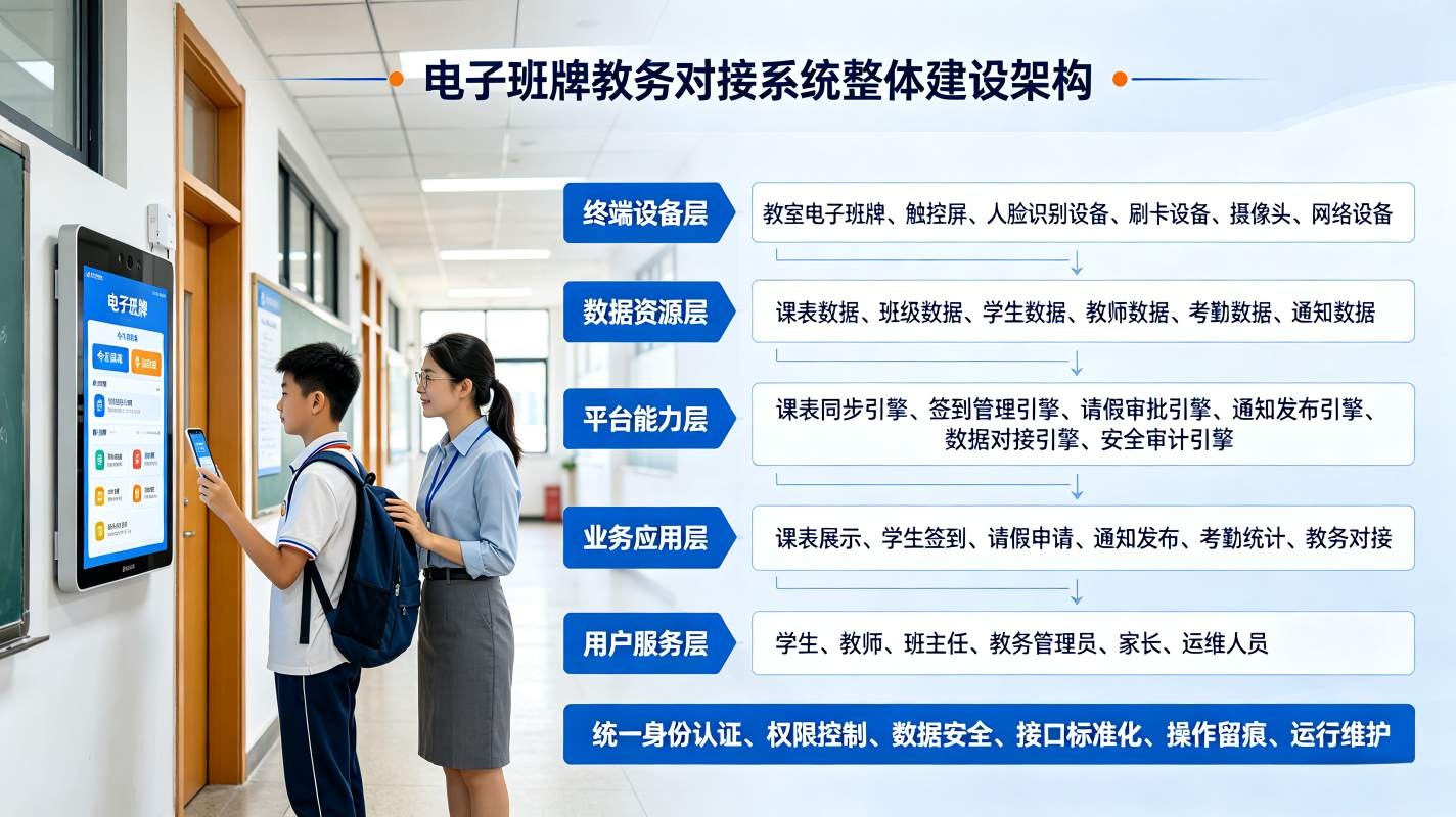 电子班牌教务对接系统:校园教务一体化解决方案(图2) 电子班牌教务对接系统:校园教务一体化解决方案(图2)