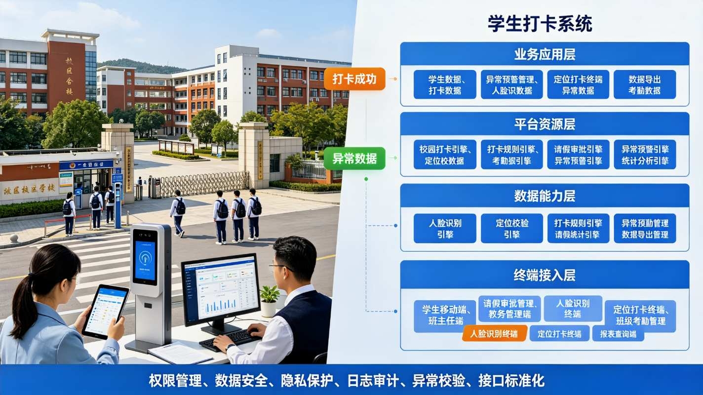 学生打卡系统：异常预警督办，家校联动闭环平台(图2)