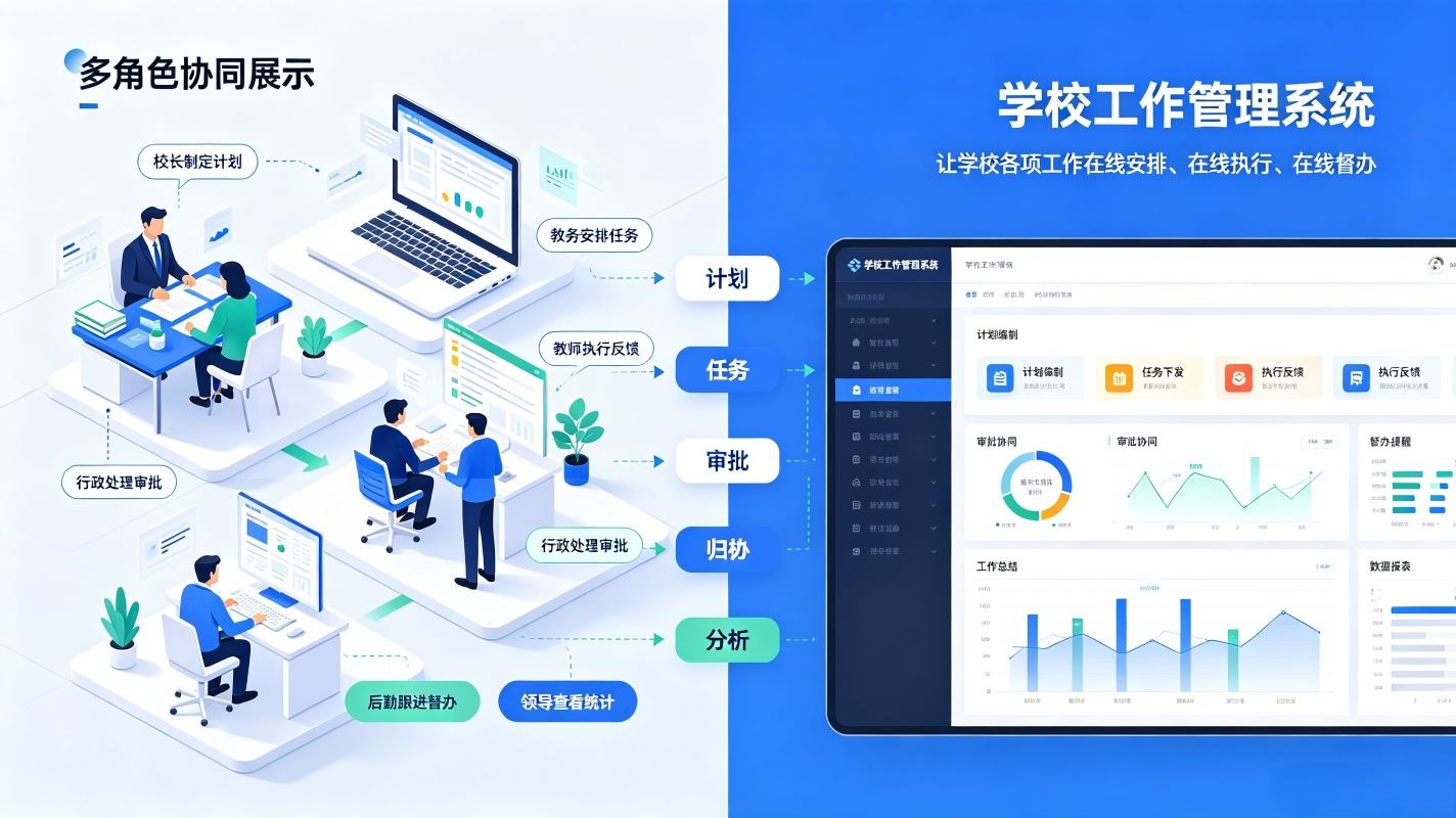 工作管理系统：校园工作计划日程与任务督办数字化办公平