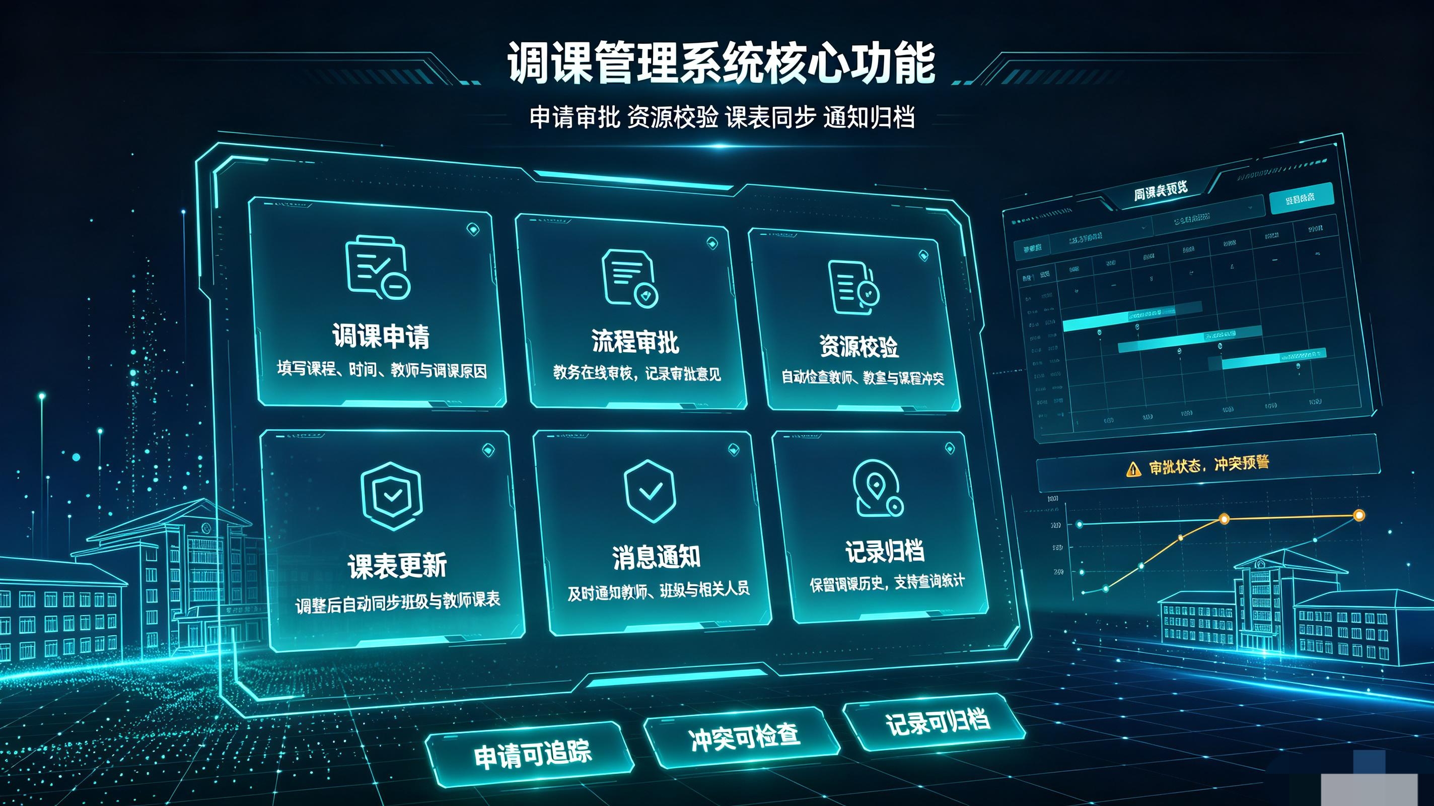 智慧校园调课管理系统:可视化调停课,规范教务排班管理(图3) 智慧校园调课管理系统:可视化调停课,规范教务排班管理(图3)