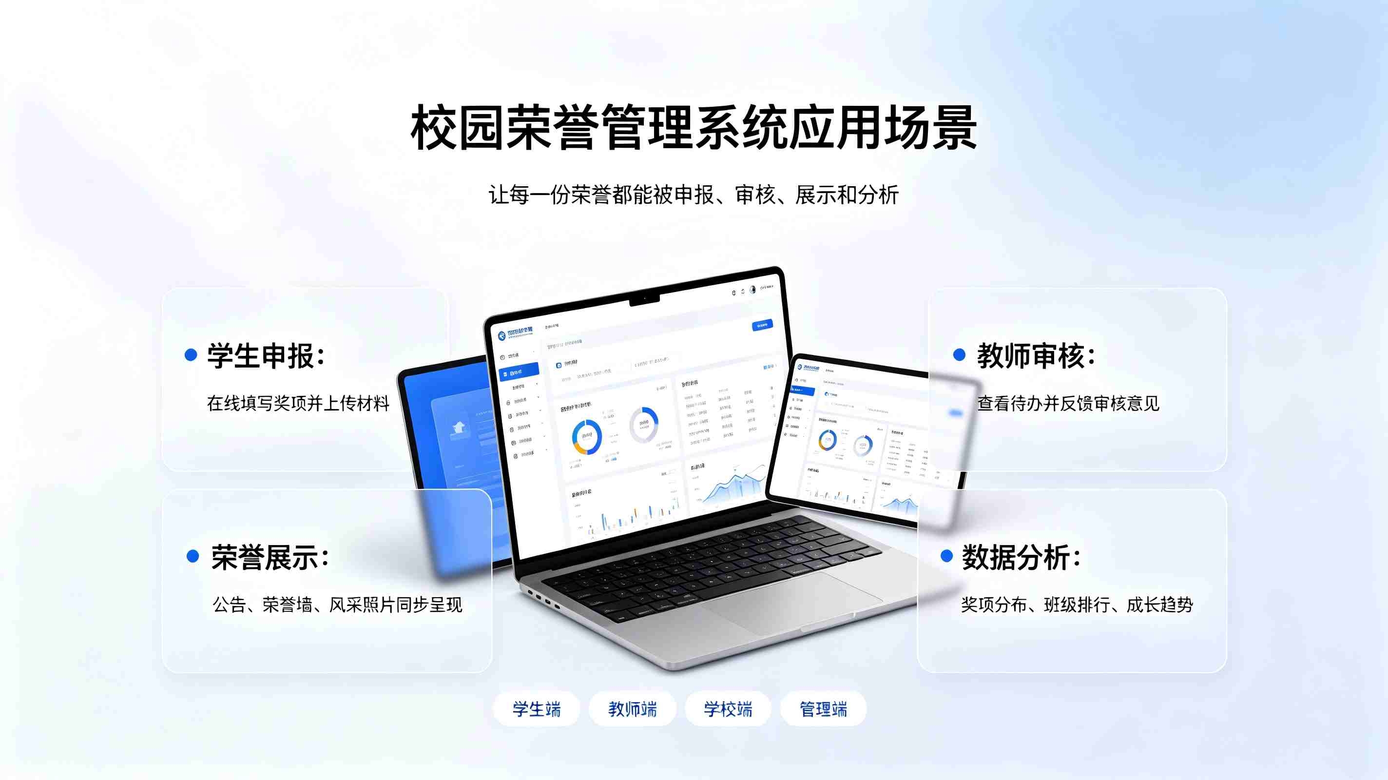 荣誉管理系统:标准化荣誉入库审批,可视化打造校园荣誉墙(图3) 荣誉管理系统:标准化荣誉入库审批,可视化打造校园荣誉墙(图3)