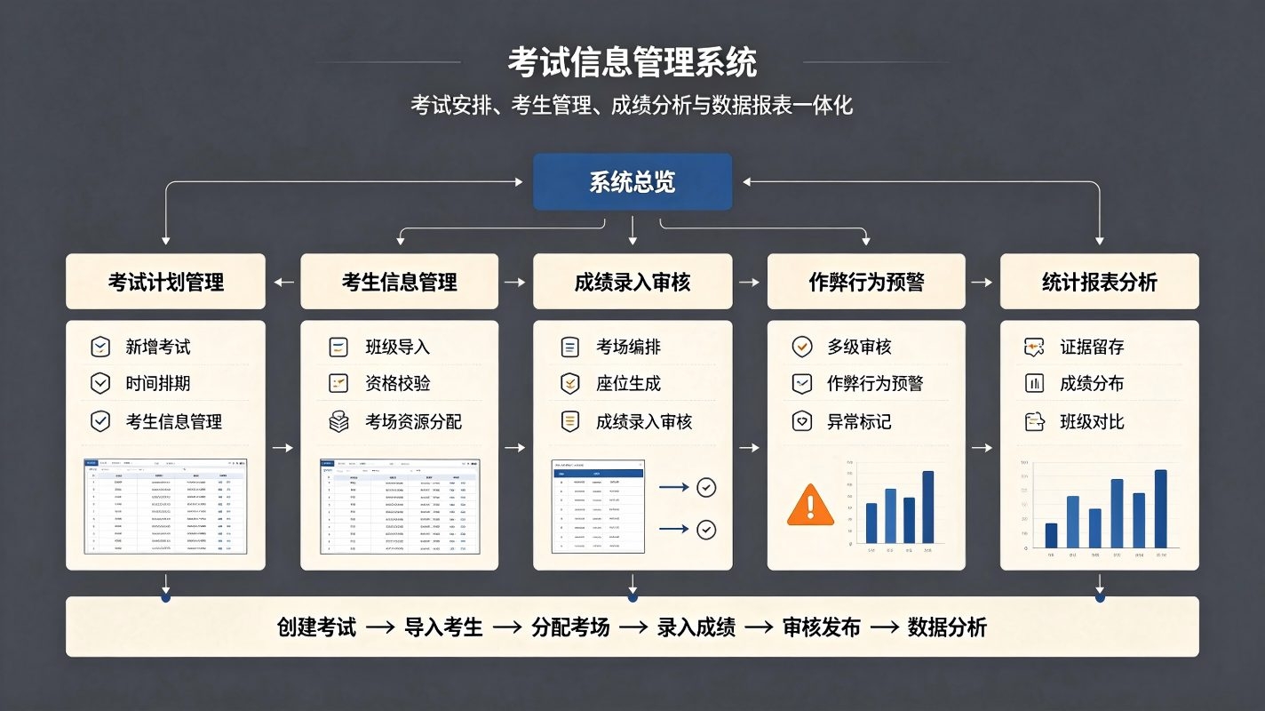 考试信息管理系统:智慧校园考试安排与考务数字化解决方案(图3) 考试信息管理系统:智慧校园考试安排与考务数字化解决方案(图3)