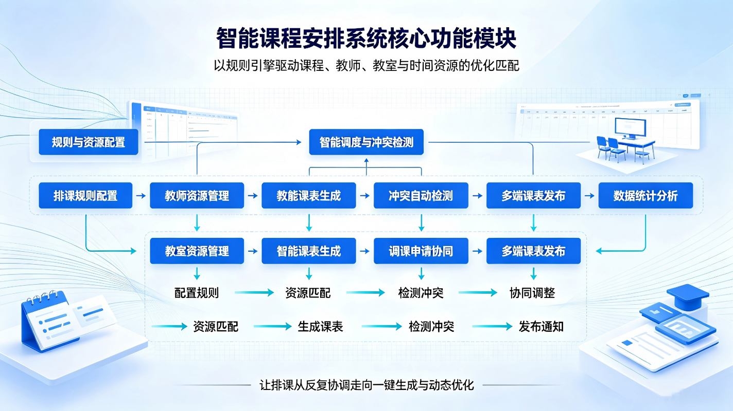 智能课程安排系统:智慧校园自动排课与教学资源智能调度管理解决方案(图3) 智能课程安排系统:智慧校园自动排课与教学资源智能调度管理解决方案(图3)