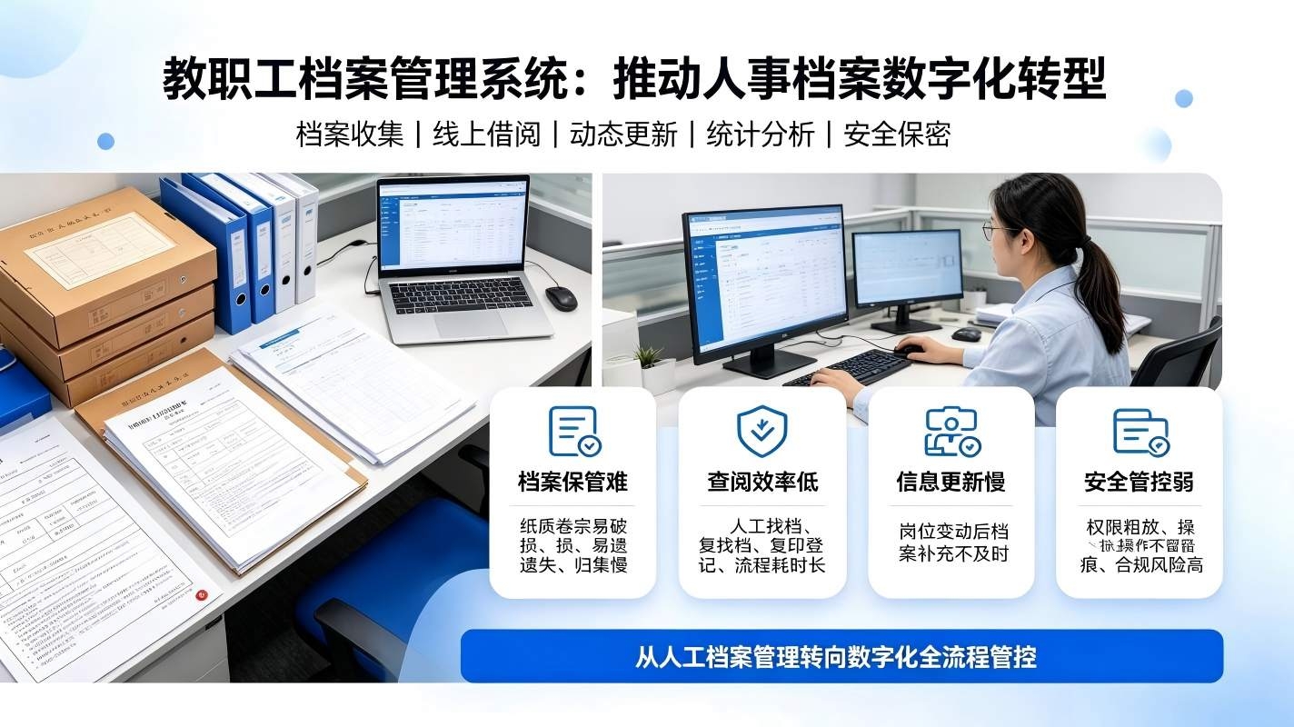 教职工档案管理系统:助力校园人事档案数字化精细化管理(图1) 教职工档案管理系统:助力校园人事档案数字化精细化管理(图1)