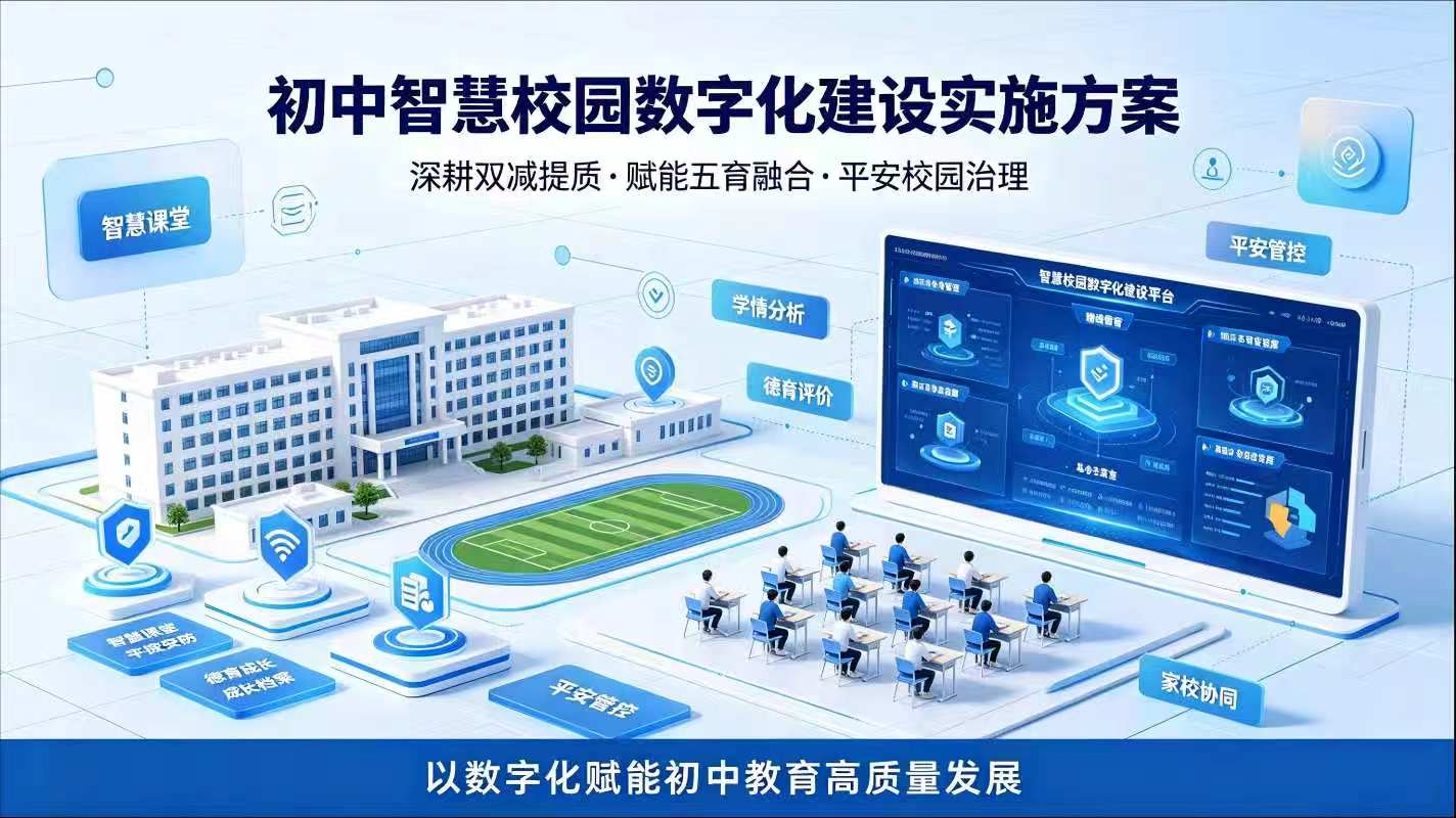 初中智慧校园数字化建设实施方案：赋能五育融合，平安校园治理