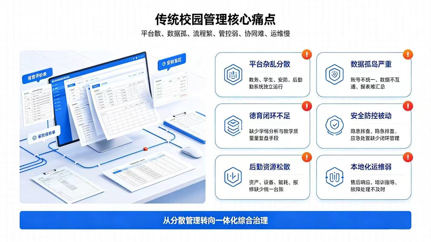 智慧校园综合管理平台建设方案:校园教务安防后勤一体化升级方案(图2) 智慧校园综合管理平台建设方案:校园教务安防后勤一体化升级方案(图2)
