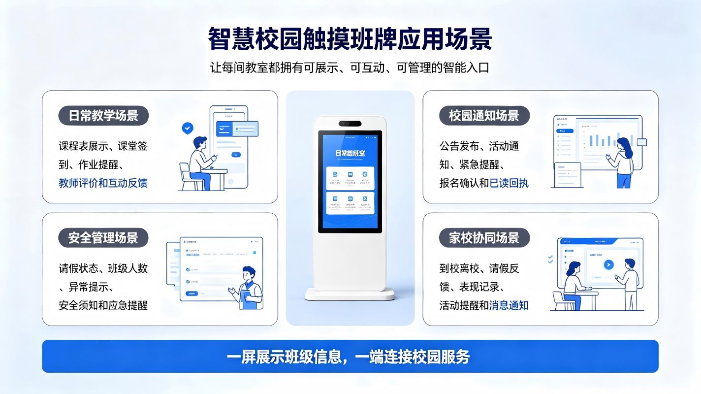 智慧校园触摸班牌解决方案：班级数字化展示与智能交互终端整体方案(图4)