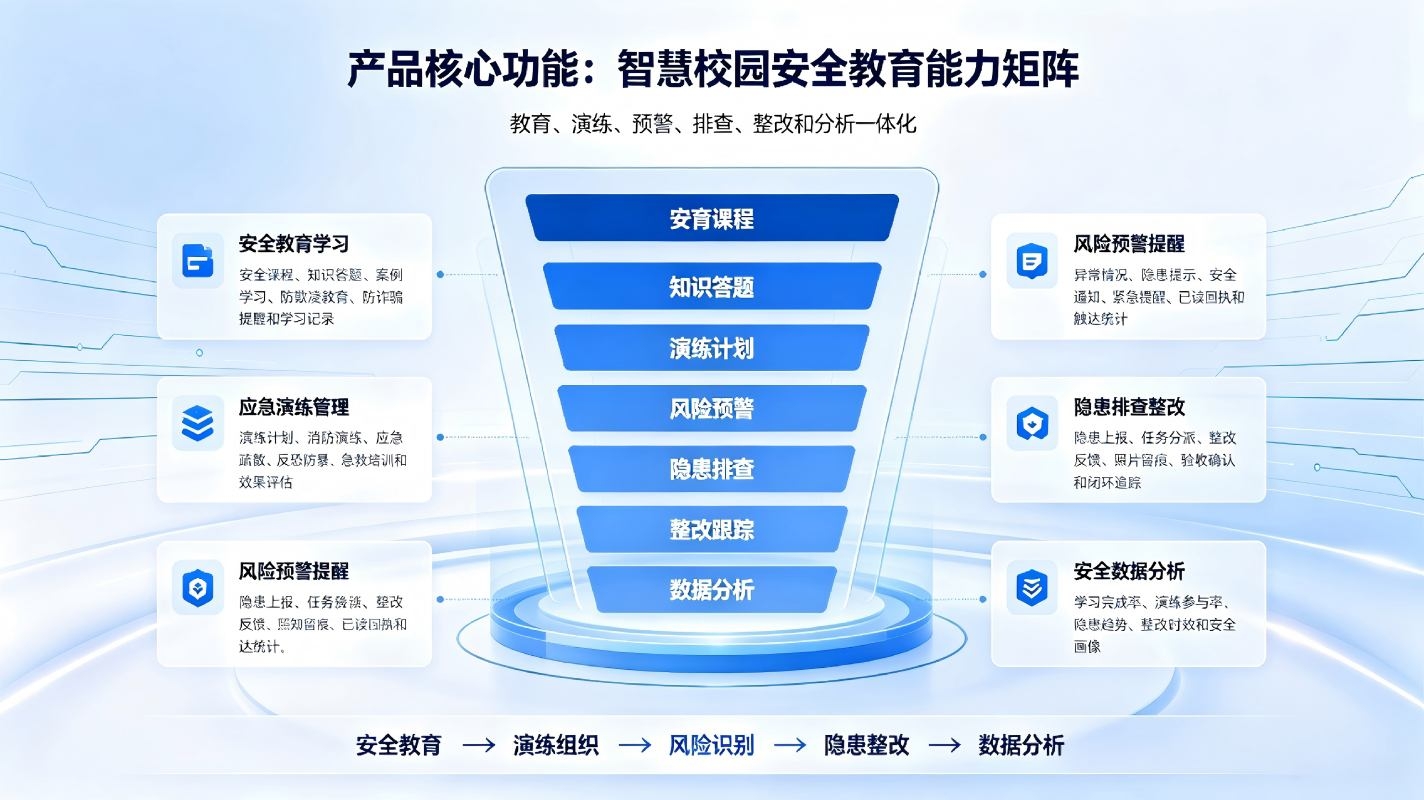 智慧校园安全教育系统:在线学习与应急演练数字化管理解决方案(图3) 智慧校园安全教育系统:在线学习与应急演练数字化管理解决方案(图3)