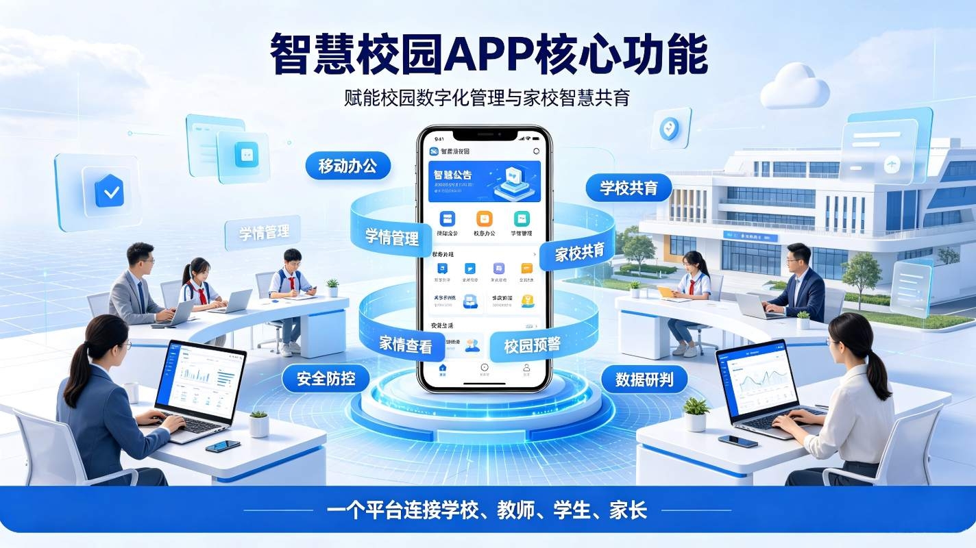 智慧校园校园APP核心功能：赋能校园数字化管理与家校智慧共育