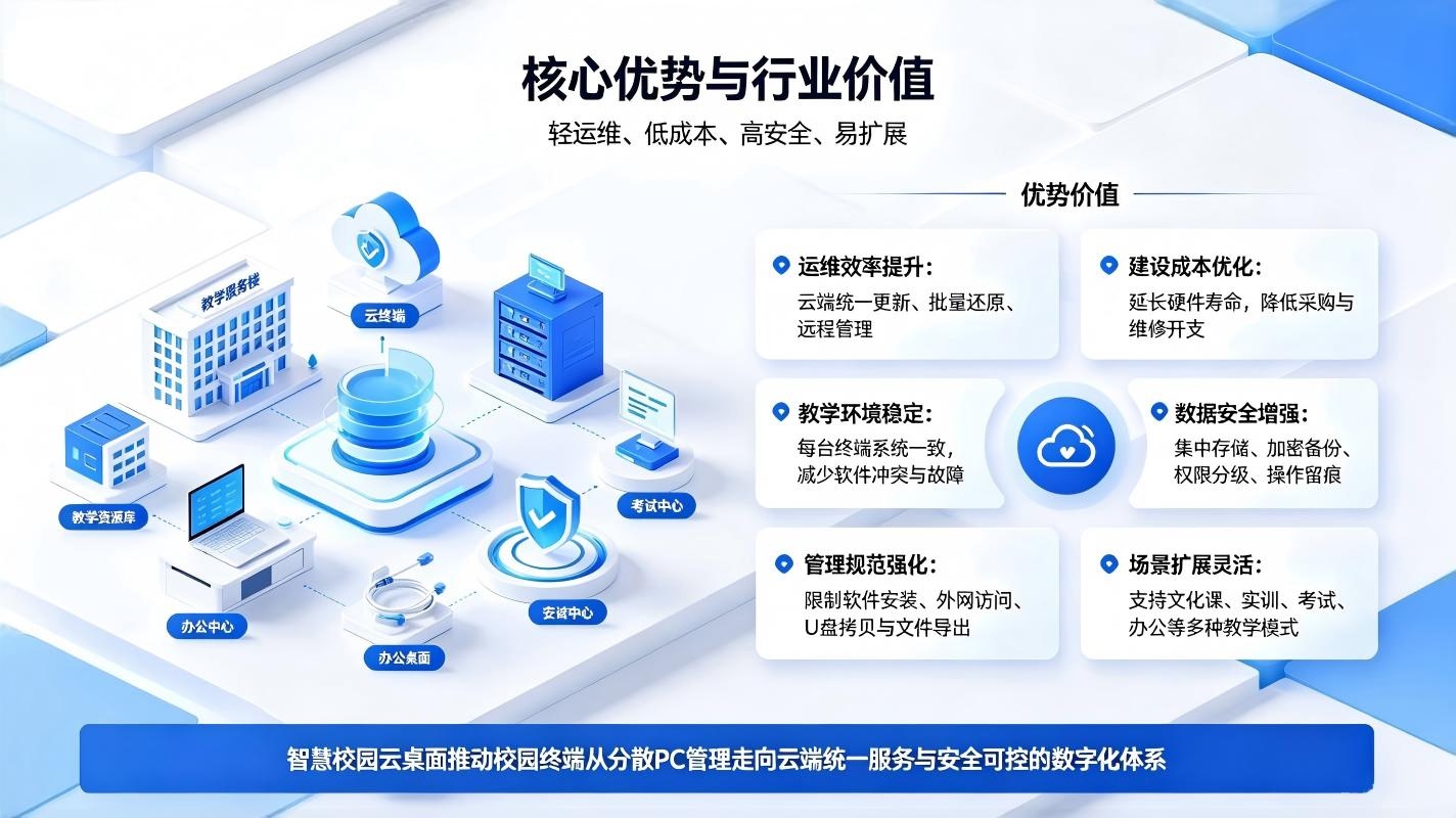 智慧校园云桌面解决方案:校园终端轻量化改造与教学办公数字化升级(图4) 智慧校园云桌面解决方案:校园终端轻量化改造与教学办公数字化升级(图4)