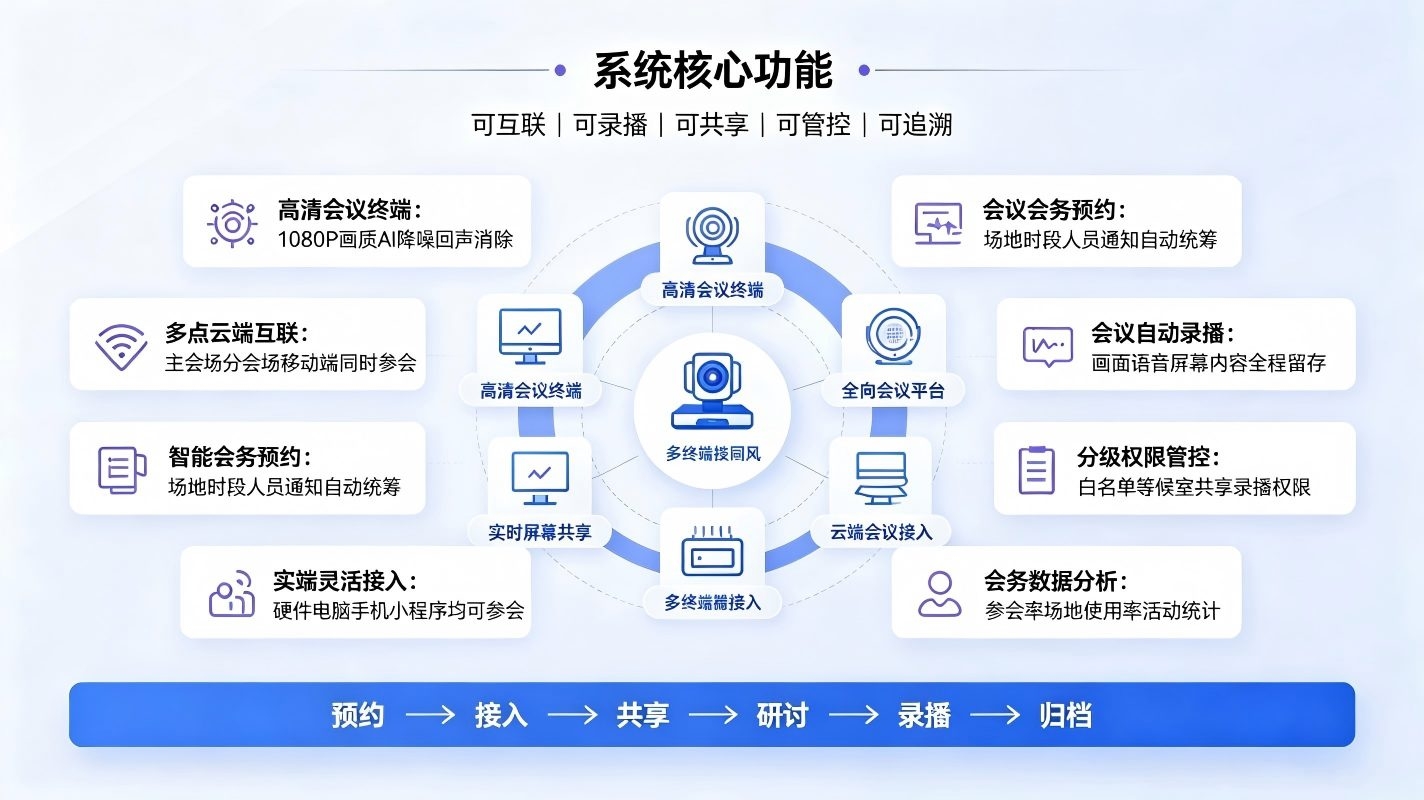 智慧校园视频会议系统建设方案:构建高效智慧校园会务体系(图3) 智慧校园视频会议系统建设方案:构建高效智慧校园会务体系(图3)