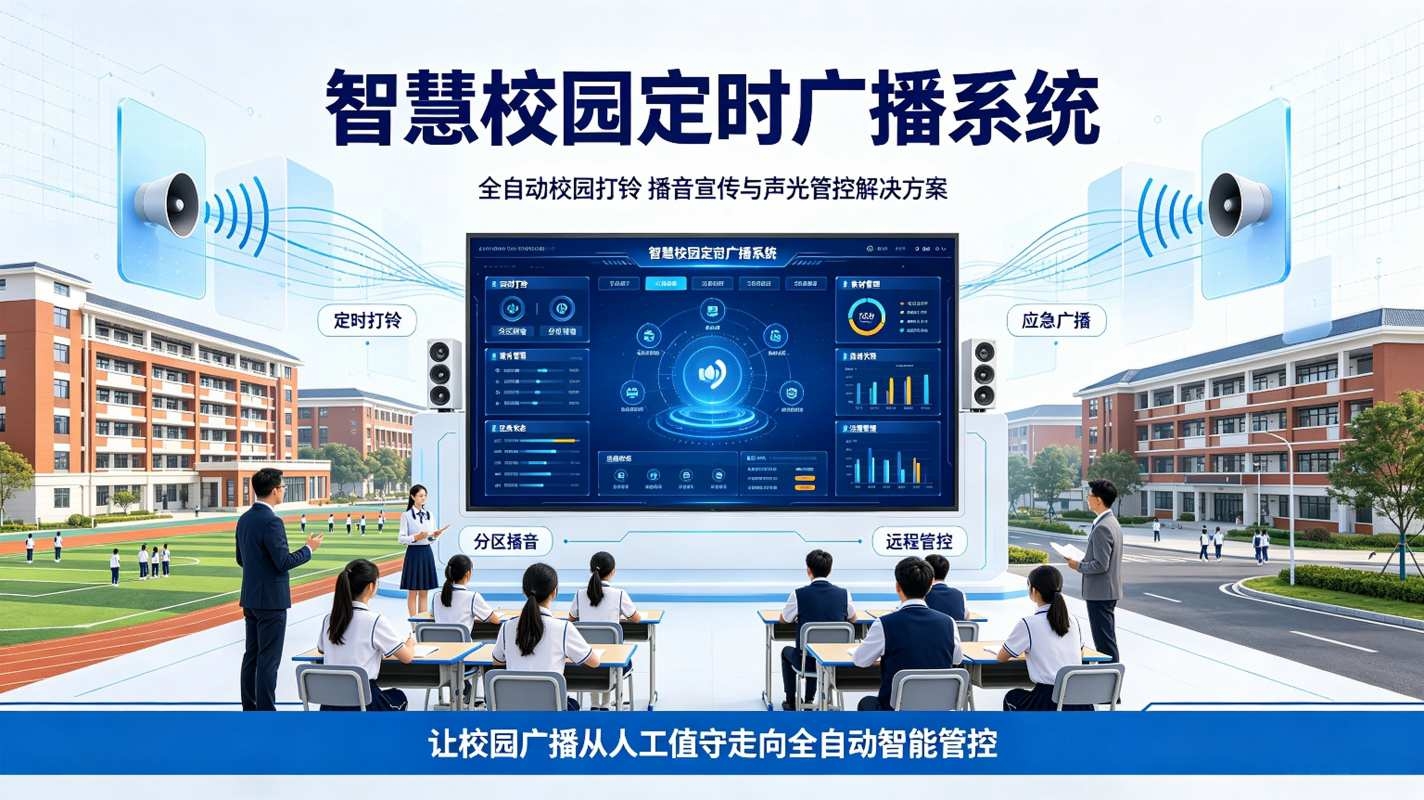 智慧校园定时广播系统:全自动校园打铃与播音宣传解决方案(图1) 智慧校园定时广播系统:全自动校园打铃与播音宣传解决方案(图1)