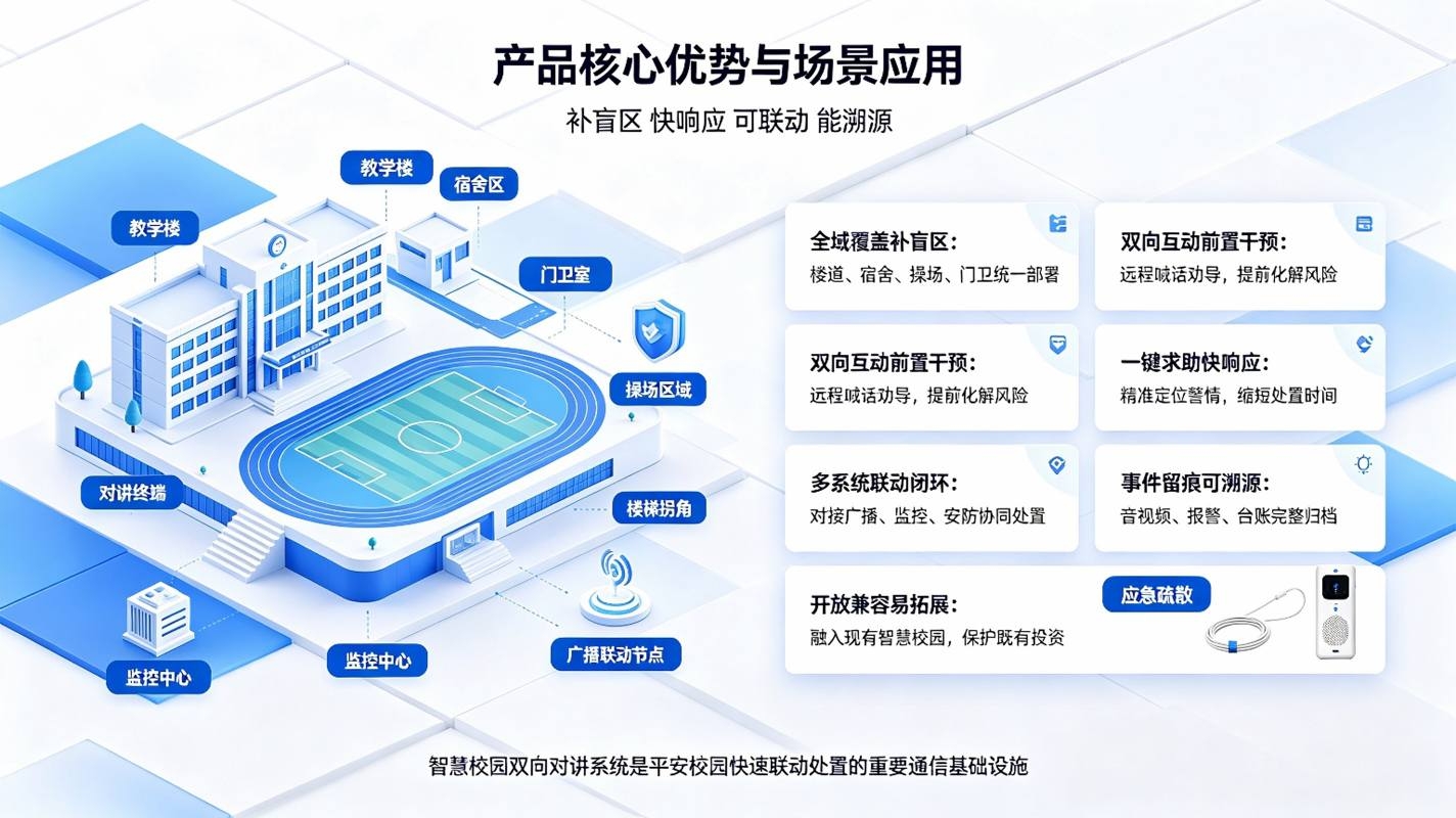 智慧校园双向对讲系统:紧急求助与校园安全联动方案(图4) 智慧校园双向对讲系统:紧急求助与校园安全联动方案(图4)