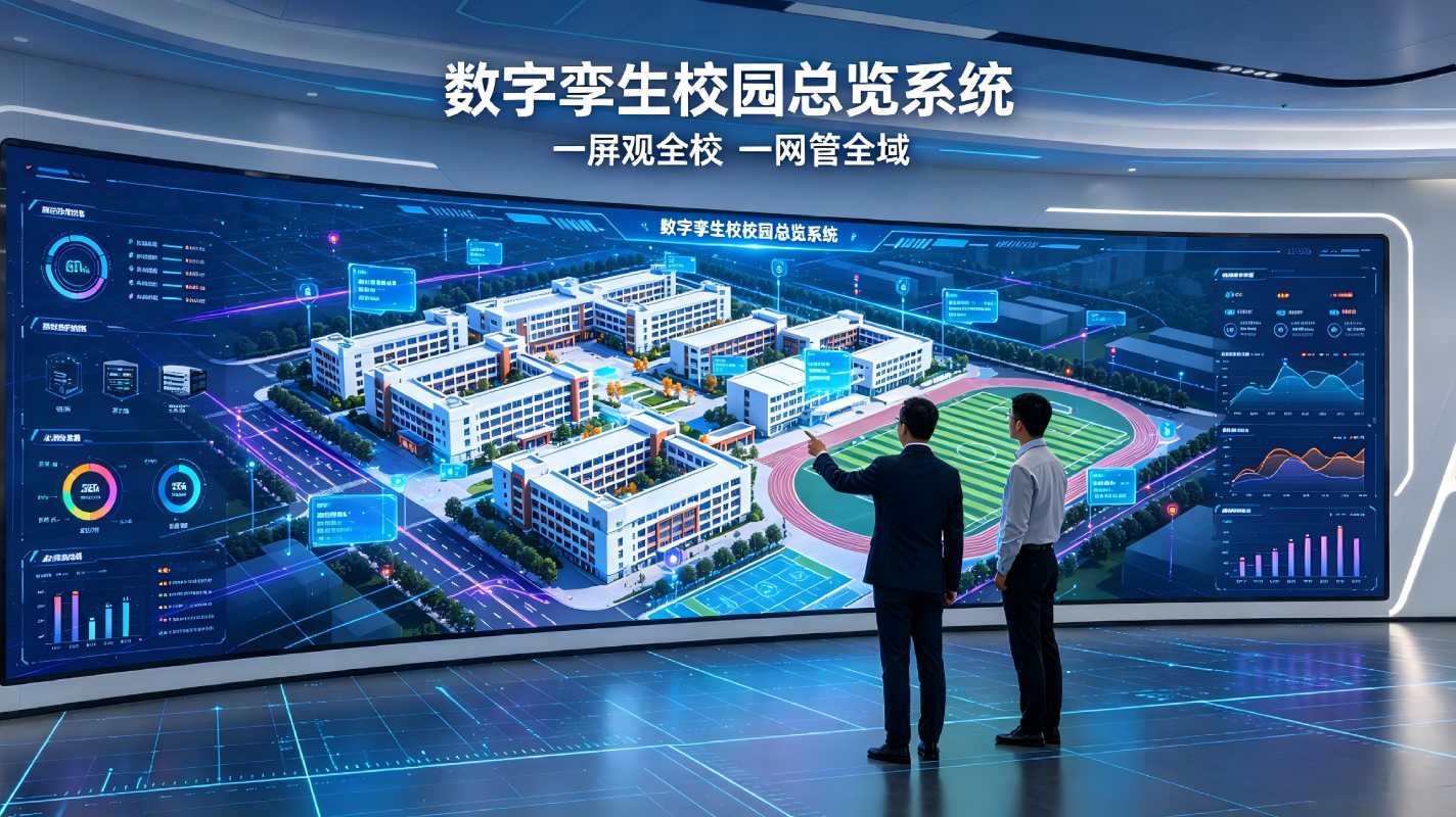 数字孪生校园总览系统：一屏统览校园全域智能可视化管控平台