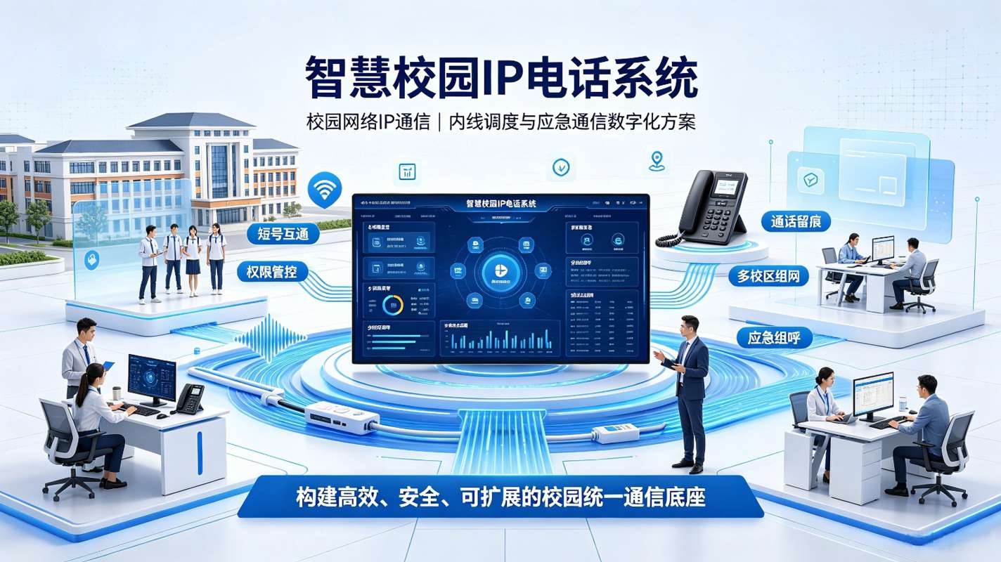 智慧校园IP电话系统：校园网络IP通信，内线调度与应急通信数字化方案