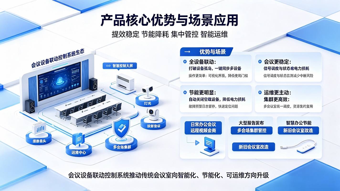 会议设备联动控制系统：智慧会议室智能管控与高效运维解决方案(图4)