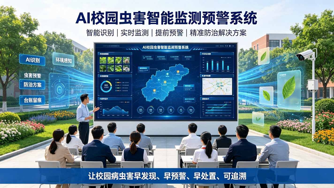 AI校园虫害智能监测预警系统:智慧校园绿植病虫害实时监测与提前防治解决方案(图1) AI校园虫害智能监测预警系统:智慧校园绿植病虫害实时监测与提前防治解决方案(图1)
