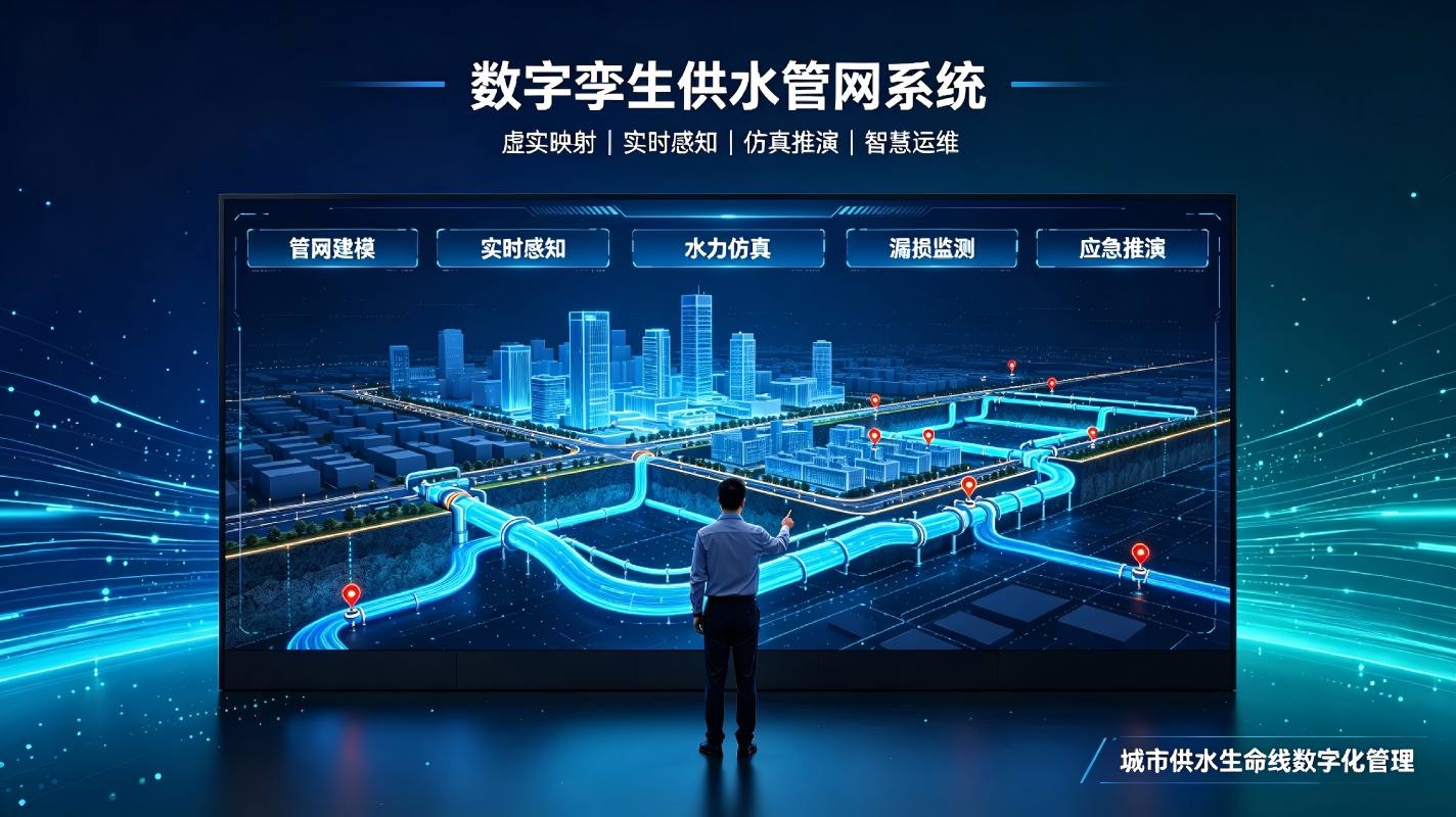 数字孪生供水管网系统:管网可视化仿真,赋能水务智慧化运维(图1) 数字孪生供水管网系统:管网可视化仿真,赋能水务智慧化运维(图1)