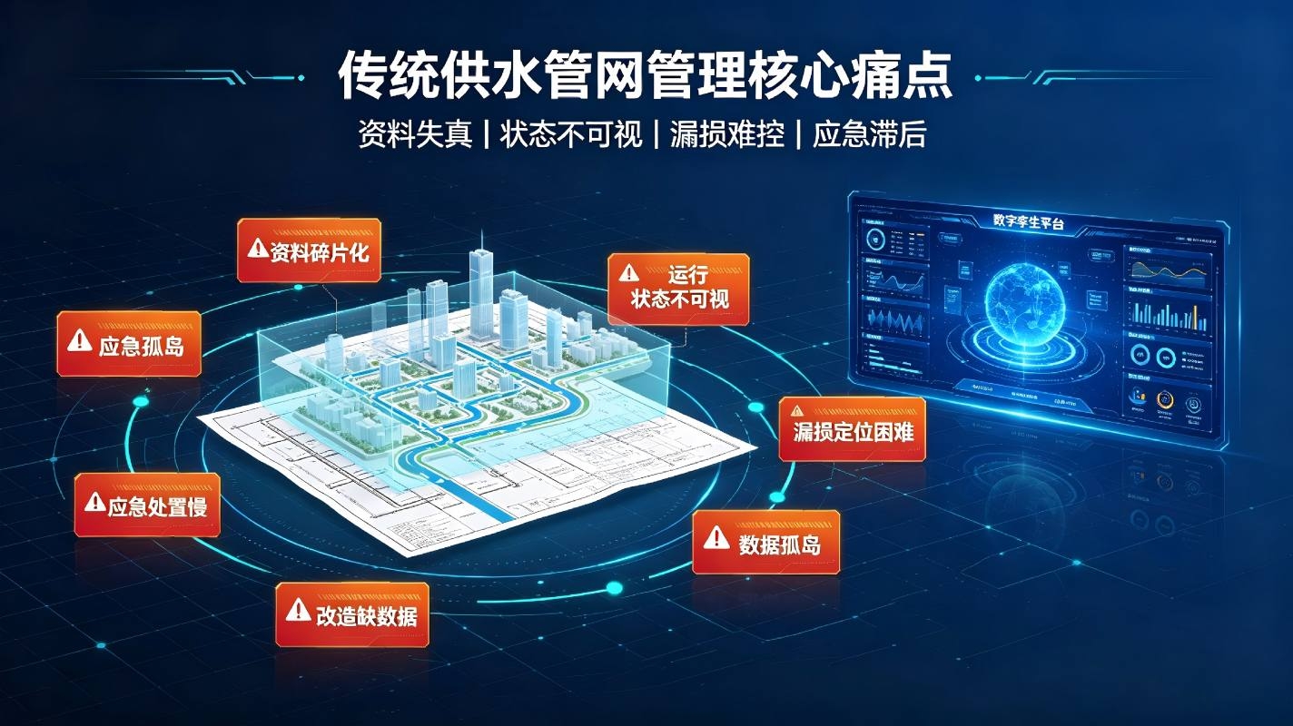 数字孪生供水管网系统:管网可视化仿真,赋能水务智慧化运维(图2) 数字孪生供水管网系统:管网可视化仿真,赋能水务智慧化运维(图2)