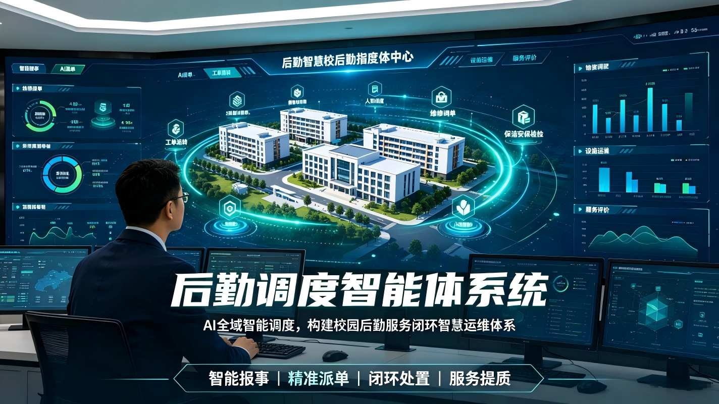 后勤调度智能体系统:构建校园后勤服务闭环智慧运维体系(图1) 后勤调度智能体系统:构建校园后勤服务闭环智慧运维体系(图1)