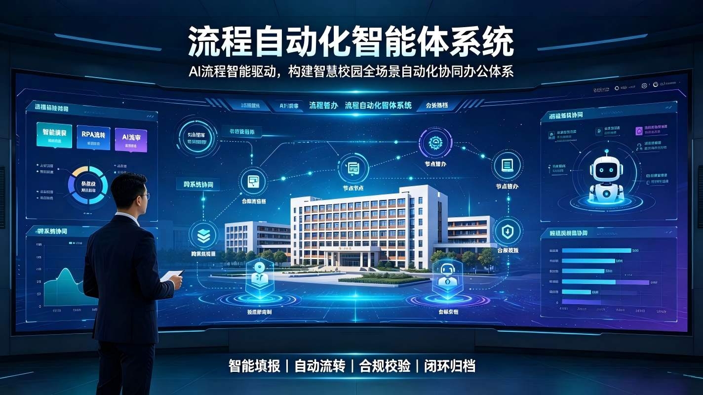 流程自动化智能体系统:构建智慧校园全场景自动化协同办公体系(图1) 流程自动化智能体系统:构建智慧校园全场景自动化协同办公体系(图1)