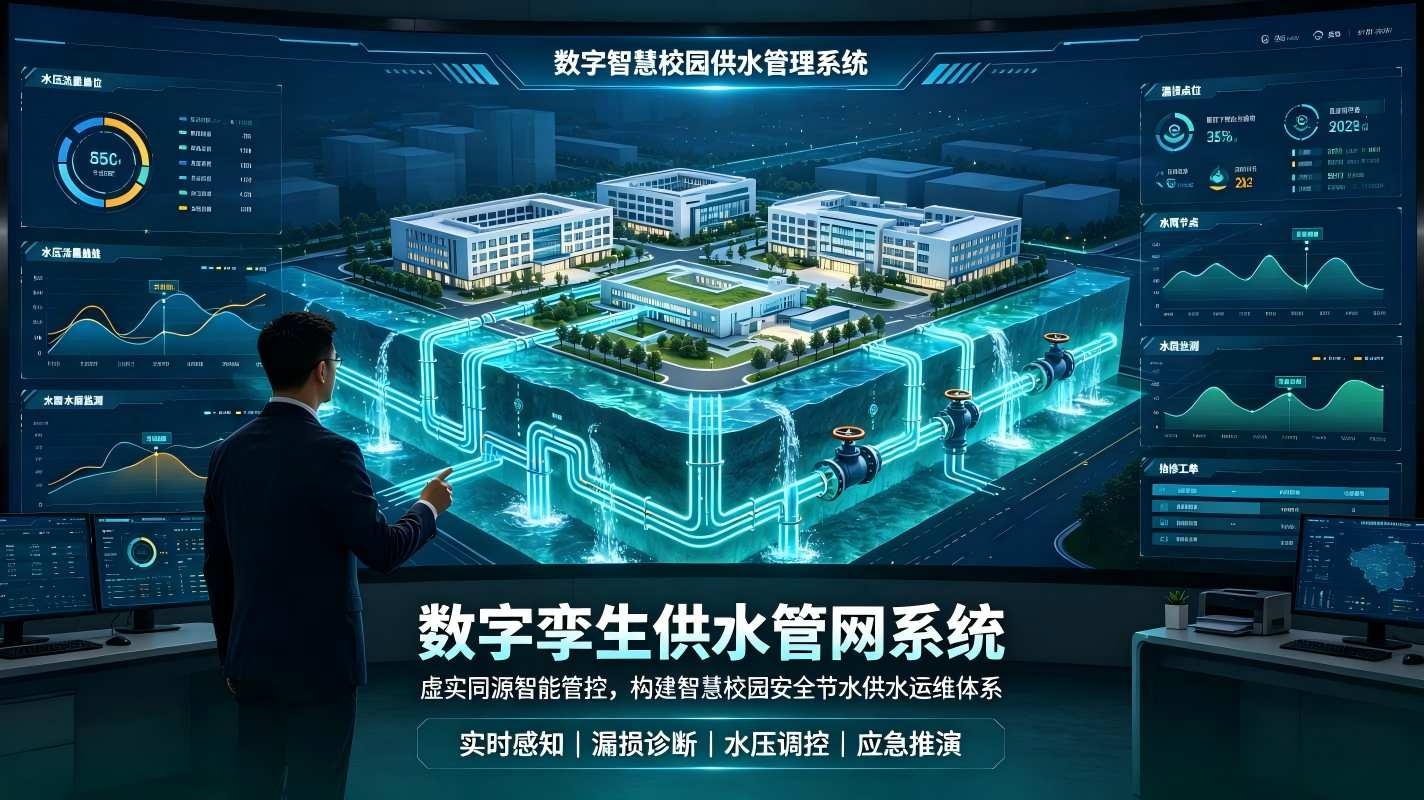 数字孪生供水管网系统:构建智慧校园安全节水供水运维体系(图1) 数字孪生供水管网系统:构建智慧校园安全节水供水运维体系(图1)