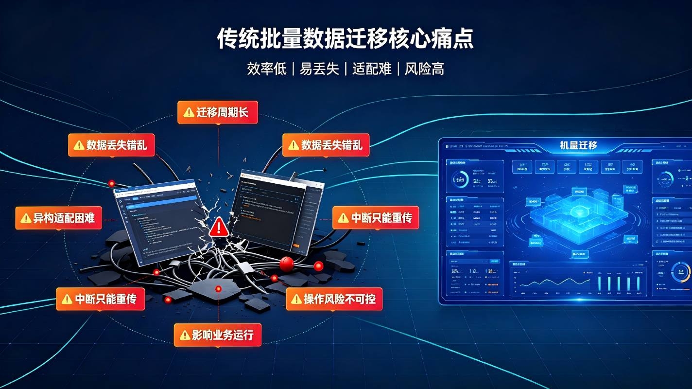 批量数据迁移系统:安全高效数据迁移,实现业务系统无缝升级切换(图2) 批量数据迁移系统:安全高效数据迁移,实现业务系统无缝升级切换(图2)