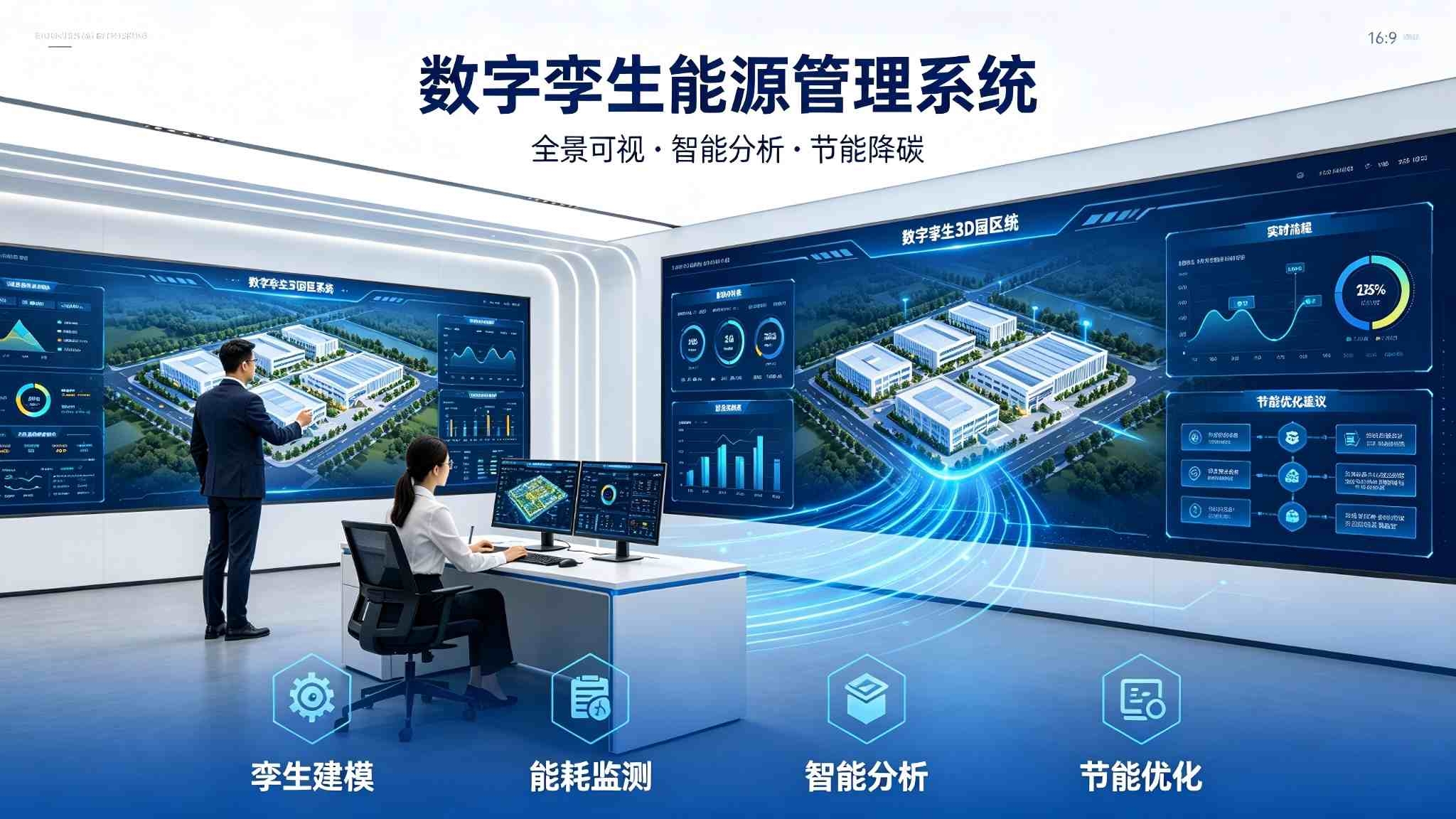 数字孪生能源管理系统:可视化管控与节能优化解决方案(图1) 数字孪生能源管理系统:可视化管控与节能优化解决方案(图1)