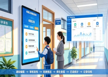 班牌校园公告推送系统：校园信息一体化推送解决方案